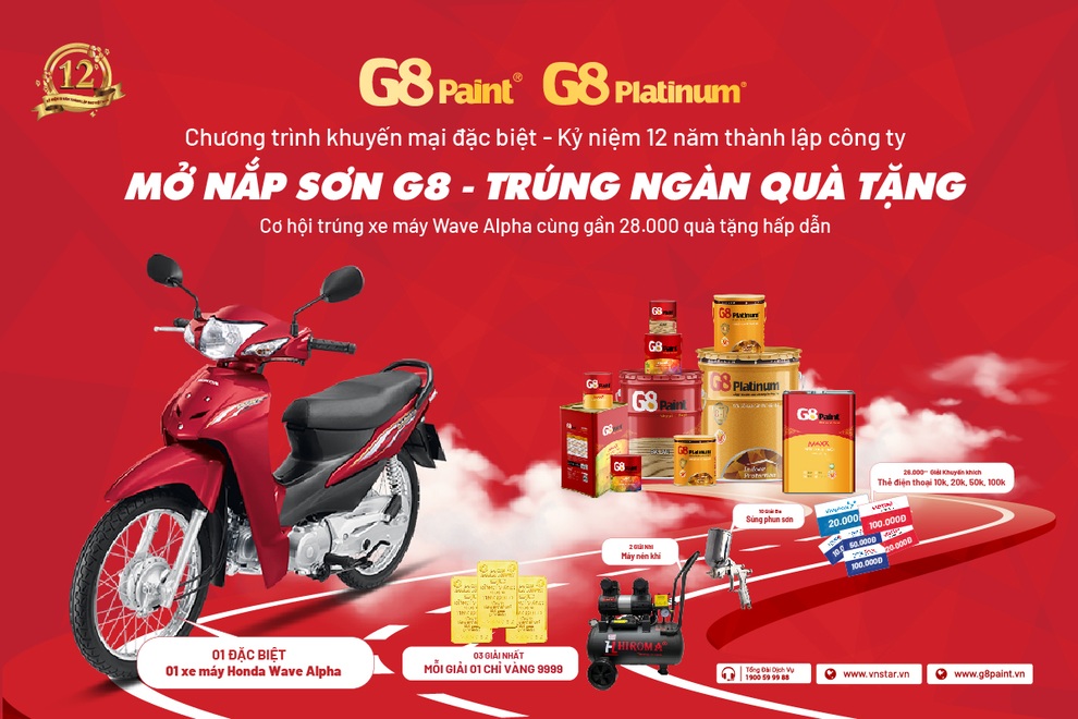 Mở nắp sơn G8, trúng ngàn quà tặng - 1 Mở nắp sơn G8, trúng ngàn quà tặng - 1