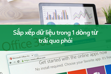 Học tin học excel: Sắp xếp dữ liệu từ trái qua phải trong 1 dòng
