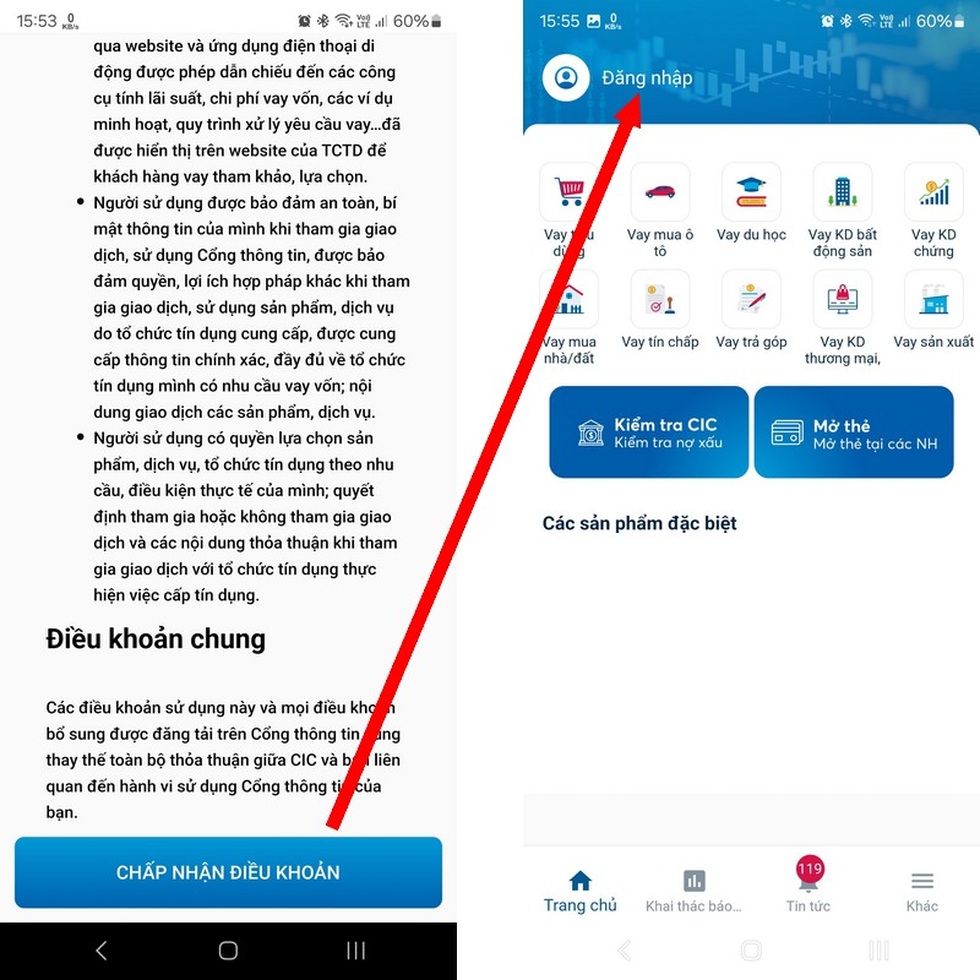 Hướng dẫn dùng smartphone tra cứu những khoản nợ quên trả ngân hàng - 2 Hướng dẫn dùng smartphone tra cứu những khoản nợ quên trả ngân hàng - 2