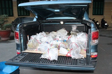 Bắt giữ ô tô dùng biển số giả vận chuyển gần 2 tạ Tê Tê Java