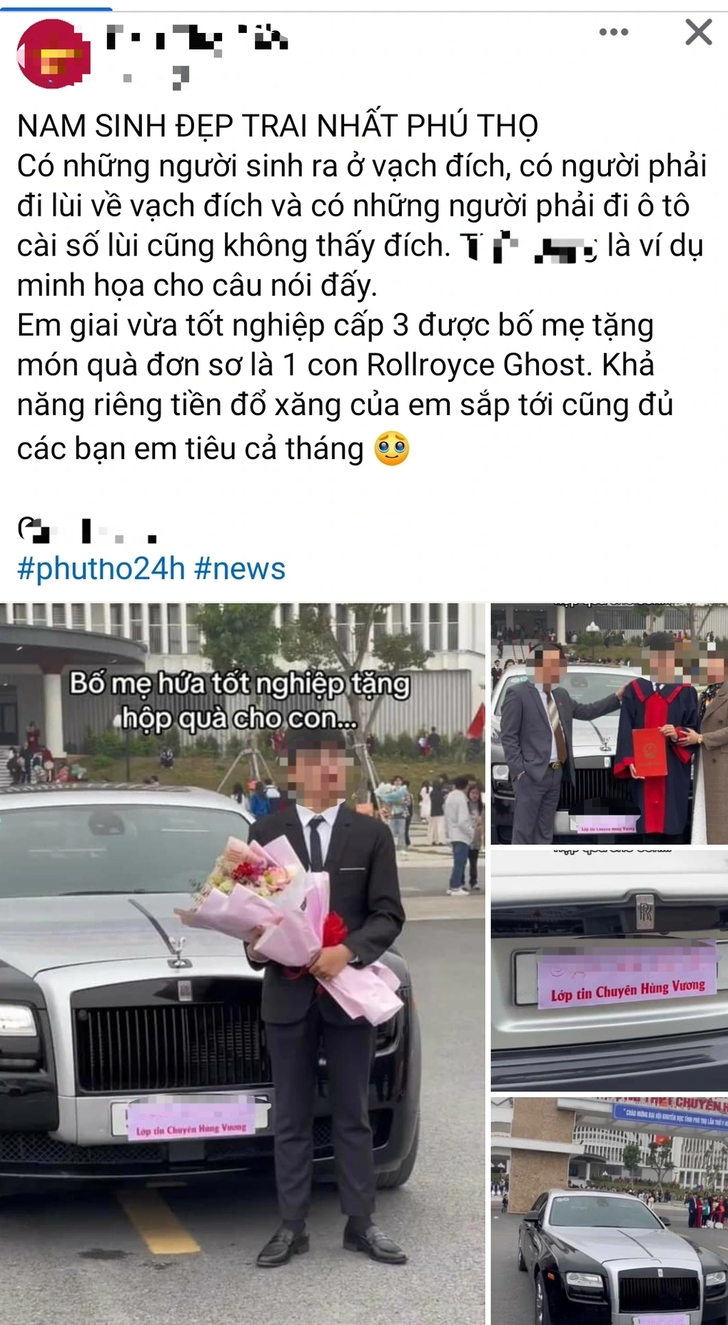 Sự thật chuyện bố tặng con xe Rolls-Royce trong lễ tốt nghiệp cấp 3 - 1 Sự thật chuyện bố tặng con xe Rolls-Royce trong lễ tốt nghiệp cấp 3 - 1