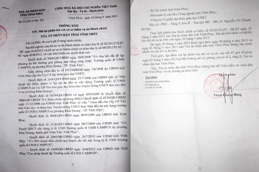 Hoãn tòa lần 2 vụ dân kiện Chủ tịch tỉnh Vĩnh Phúc