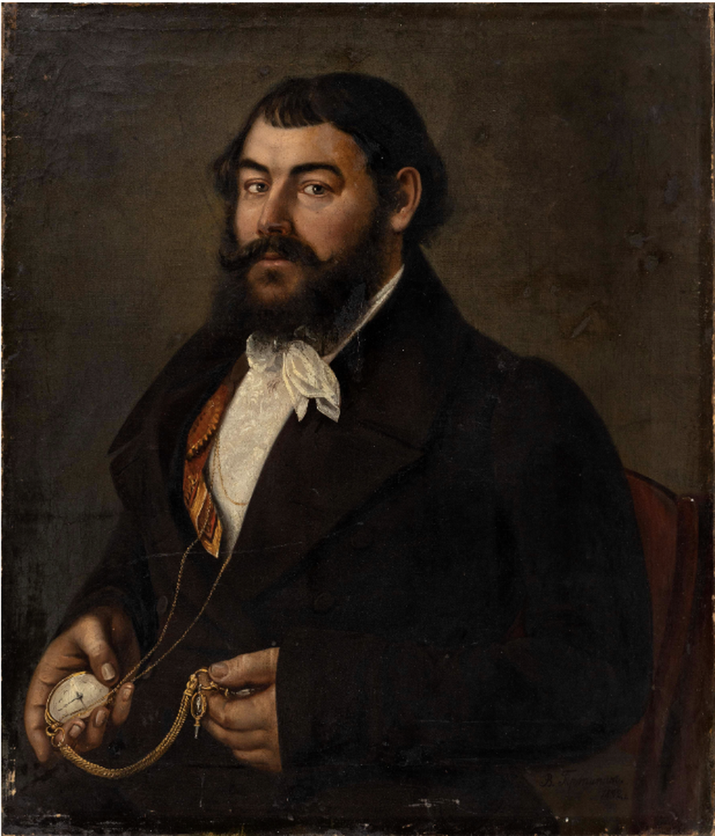 PORTRAIT OF A GERMAN MAN HOLDING A POCKET WATCH
PORTRAIT OF A GERMAN MAN HOLDING A POCKET WATCH