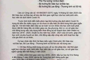 Loan truyền văn bản giả đứng tên lãnh đạo tỉnh về nghỉ học hết tháng 3