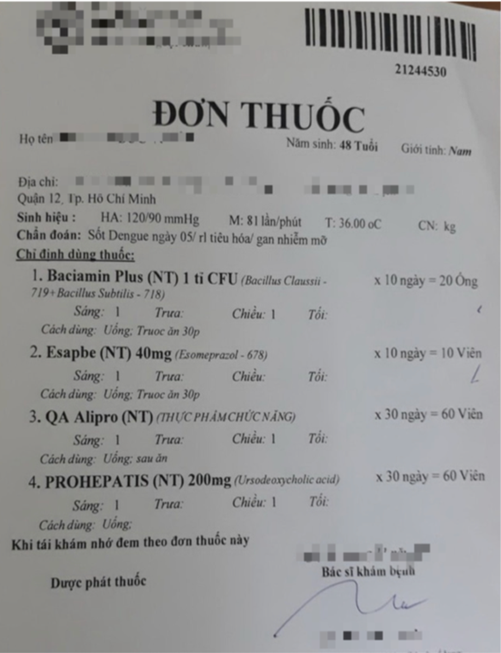 Sở Y tế phản hồi vụ bị sốt xuất huyết nhưng bác sĩ kê thực phẩm chức năng - 1 Sở Y tế phản hồi vụ bị sốt xuất huyết nhưng bác sĩ kê thực phẩm chức năng - 1