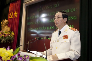 Công bố, trao Quyết định của Chủ tịch nước thăng cấp bậc hàm cấp Tướng CAND năm 2014
