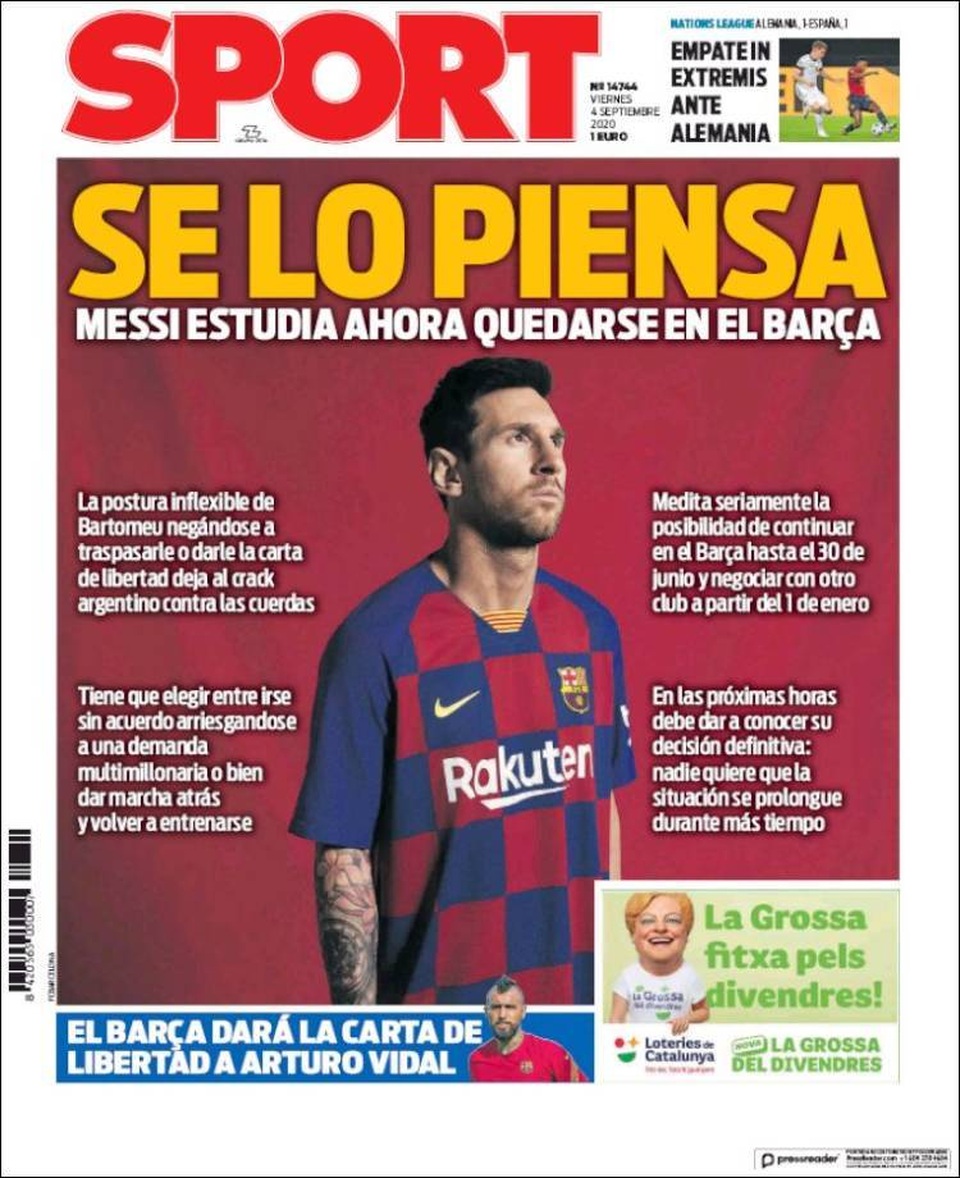 Nhật ký chuyển nhượng ngày 5/9: Messi miễn cưỡng ở lại Barcelona - 2 Nhật ký chuyển nhượng ngày 5/9: Messi miễn cưỡng ở lại Barcelona - 2