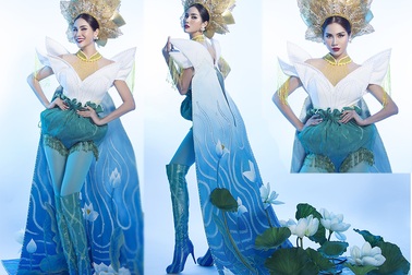 Hoàng Hạnh mang “hồ sen” lên trang phục dân tộc tại Miss Earth 2019