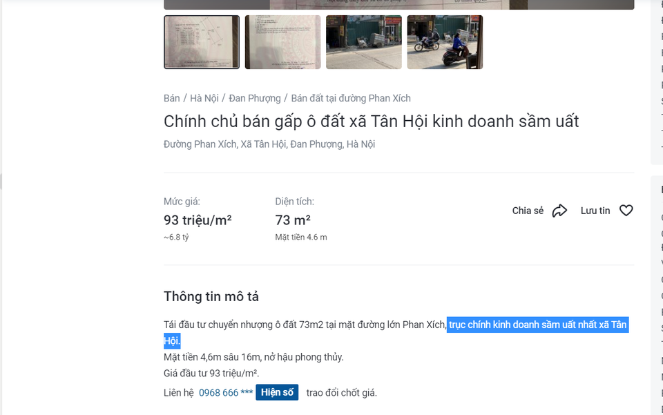 Giá đất huyện Đan Phượng tăng vọt, có nơi hơn 90 triệu đồng/m2 - 2 Giá đất huyện Đan Phượng tăng vọt, có nơi hơn 90 triệu đồng/m2 - 2