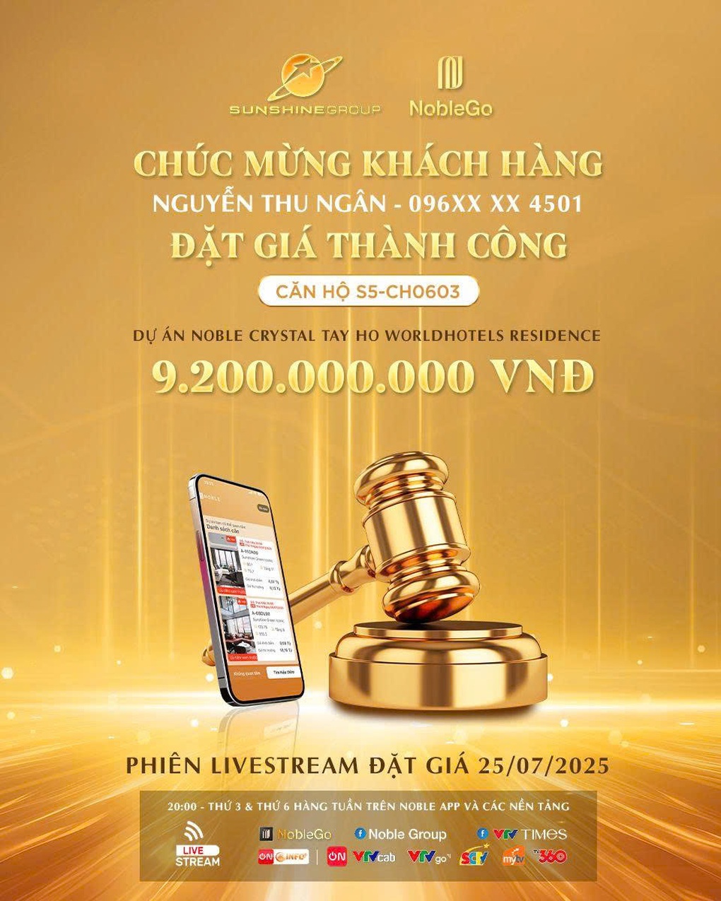 Căn hộ hàng hiệu đầu tiên tại Ciputra được khách chốt giá 9,2 tỷ đồng trên livestream - 1 Căn hộ hàng hiệu đầu tiên tại Ciputra được khách chốt giá 9,2 tỷ đồng trên livestream - 1