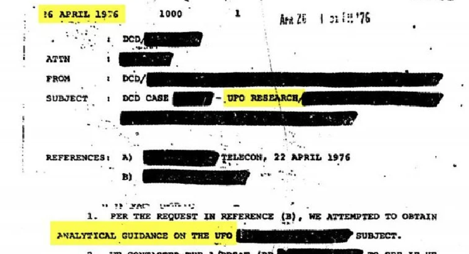 Hé lộ hàng trăm tài liệu liên quan đến UFO của CIA - 1 Hé lộ hàng trăm tài liệu liên quan đến UFO của CIA - 1