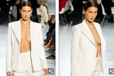 Bella Hadid táo bạo diện áo không "nội y"