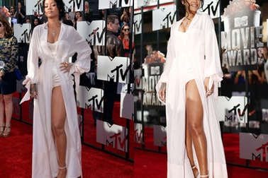 Trang phục mát mẻ quá đà của Rihanna tại MTV Movie Awards 