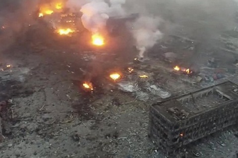 Hiện trường kinh hoàng vụ nổ tại Thiên Tân nhìn từ trên cao