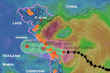 Bão số 5 đã vào vùng biển Quảng Bình - Quảng Nam, nhiều nơi sẽ mưa rất to