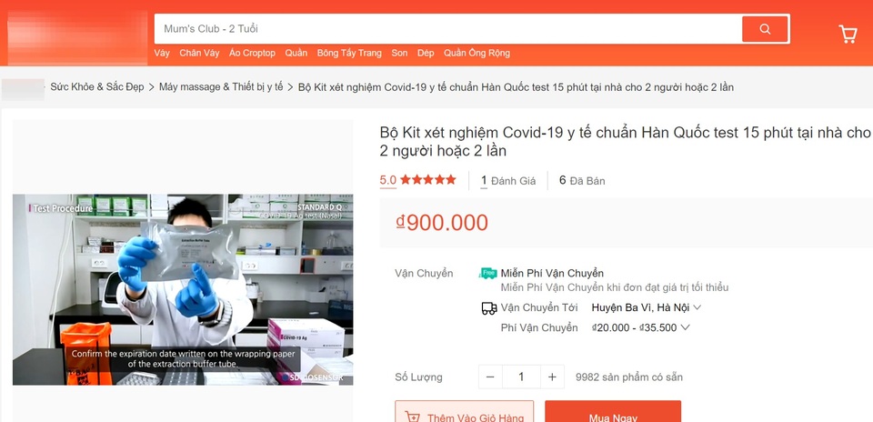 Kit test nhanh Covid-19 nhan nhản chợ mạng: Coi chừng tiền mất tật mang - 1 Kit test nhanh Covid-19 nhan nhản chợ mạng: Coi chừng tiền mất tật mang - 1