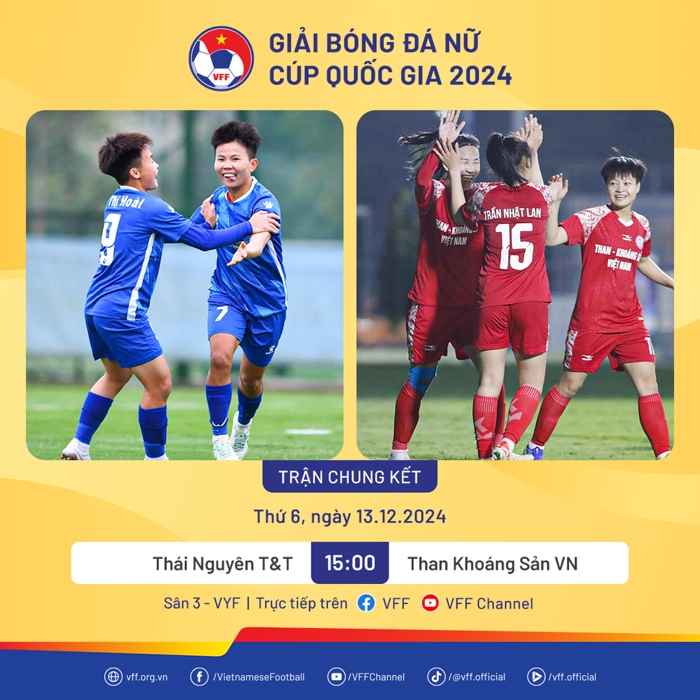 Thái Nguyên TT gặp Than KSVN ở chung kết giải bóng đá nữ Cúp Quốc gia 2024 - 3