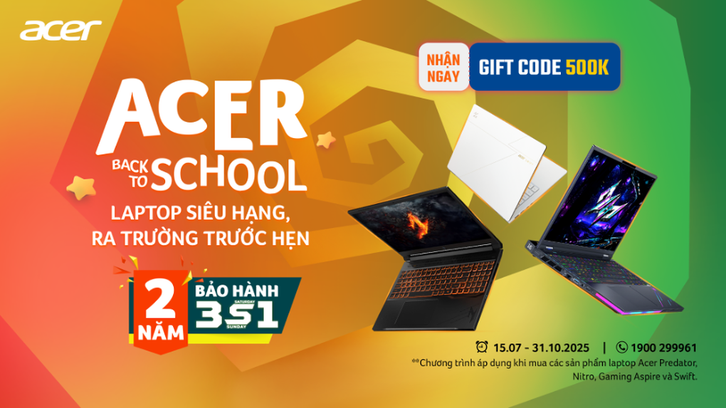 Acer Việt Nam ra mắt chương trình ưu đãi Back To School 2025 - 1 Acer Việt Nam ra mắt chương trình ưu đãi Back To School 2025 - 1