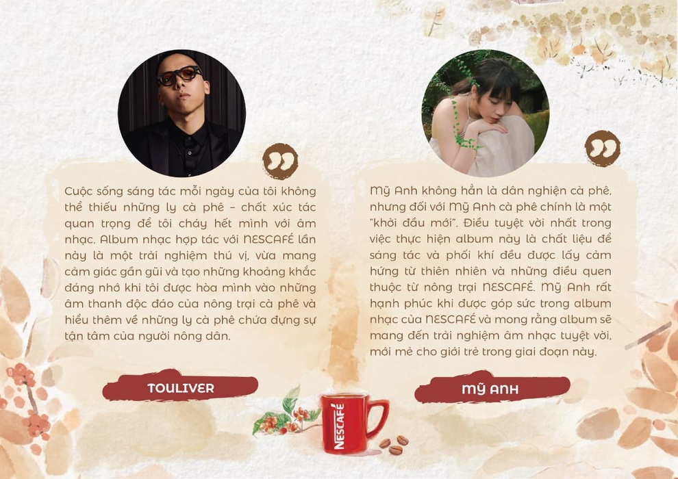 NESCAFÉ hợp tác cùng Touliver và Mỹ Anh ra mắt album về nông trại cà phê - 4 NESCAFÉ hợp tác cùng Touliver và Mỹ Anh ra mắt album về nông trại cà phê - 4