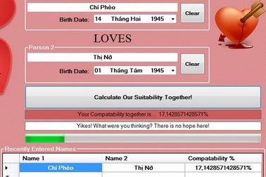 Công cụ "đo mức độ yêu" cho ngày Valentine 