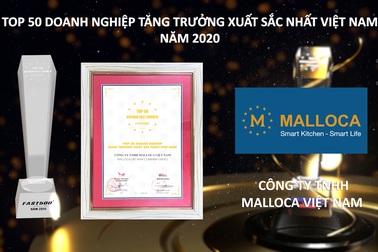 Malloca vào Top 50 doanh nghiệp tăng trưởng xuất sắc nhất Việt Nam năm 2020