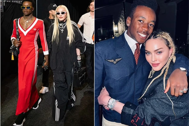 Con trai Madonna mặc váy xuất hiện bên mẹ