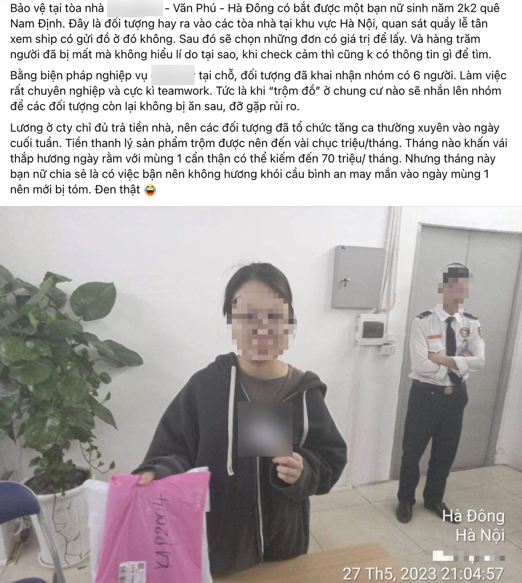Dân chung cư Hà Nội kêu trời kẻ gian đóng giả cư dân trộm đồ ship ở sảnh - 3 Dân chung cư Hà Nội kêu trời kẻ gian đóng giả cư dân trộm đồ ship ở sảnh - 3
