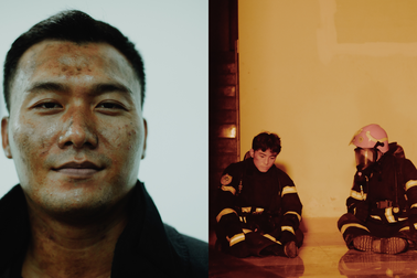 Lãnh Thanh, Xuân Phúc "vắt kiệt sức" khi đóng vai lính cứu hỏa