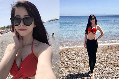 “Hotgirl làng võ” Châu Tuyết Vân diện bikini khoe dáng ở Hy Lạp