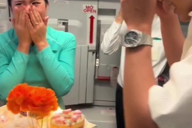 Nữ tiếp viên hàng không được cầu hôn trên máy bay