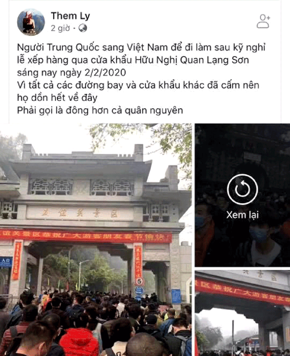 Bị phạt 12,5 triệu đồng vì tung tin người Trung Quốc xếp hàng chờ vào Việt Nam - 2 Bị phạt 12,5 triệu đồng vì tung tin người Trung Quốc xếp hàng chờ vào Việt Nam - 2