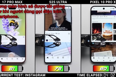 So sánh thời lượng sử dụng pin giữa iPhone 17 Pro Max và Galaxy S25 Ultra