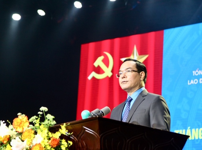 Chủ tịch Tổng Liên đoàn Lao động Việt Nam Nguyễn Đình Khang phát động Tháng Công nhân năm 2022.