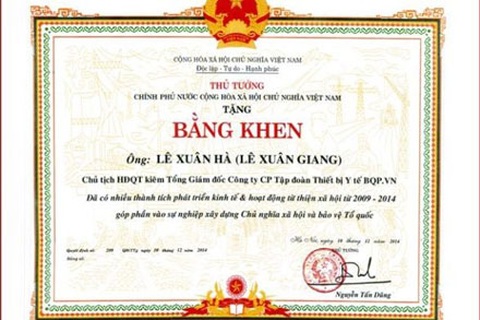 Vụ công ty đa cấp lừa 45.000 người dân: Làm giả bằng khen của Thủ tướng