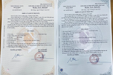 Hải Phòng "truy" Bộ Tư pháp vì phiếu lý lịch tư pháp có thông tin sai