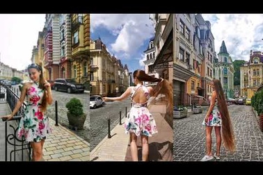 Alla Perkova khoe tóc dài trên phố