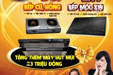 Mua, đổi Bếp mới tặng kèm máy hút mùi