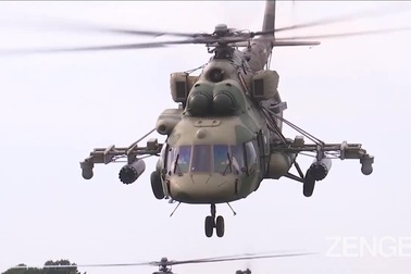 Trực thăng tấn công Mi-28 "Thợ săn đêm" của Nga phá hủy mục tiêu Ukraine