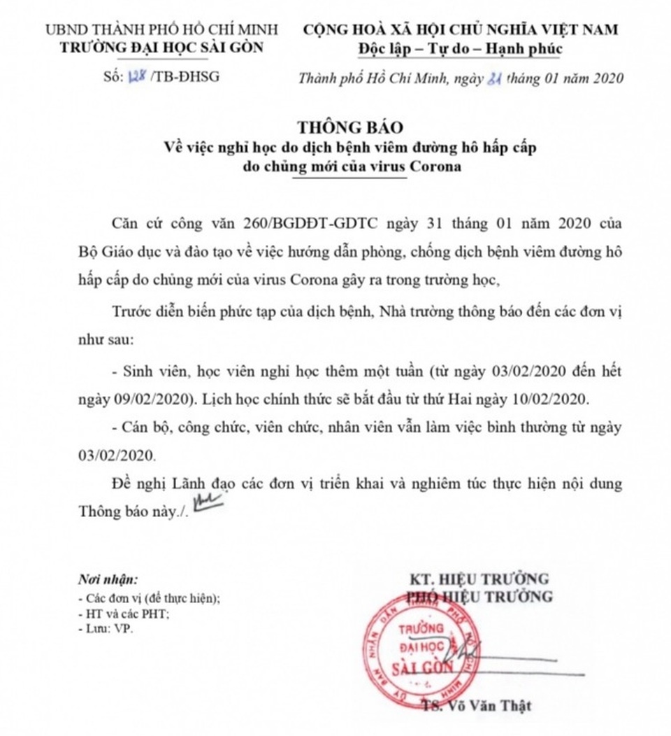 TPHCM: Gần 10 trường ĐH, CĐ dời lịch học một tuần để phòng tránh virus Corona - 2 TPHCM: Gần 10 trường ĐH, CĐ dời lịch học một tuần để phòng tránh virus Corona - 2