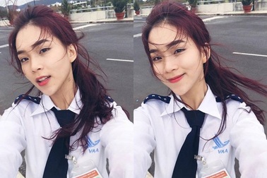 Nữ sinh hàng không xinh đẹp như hot girl
