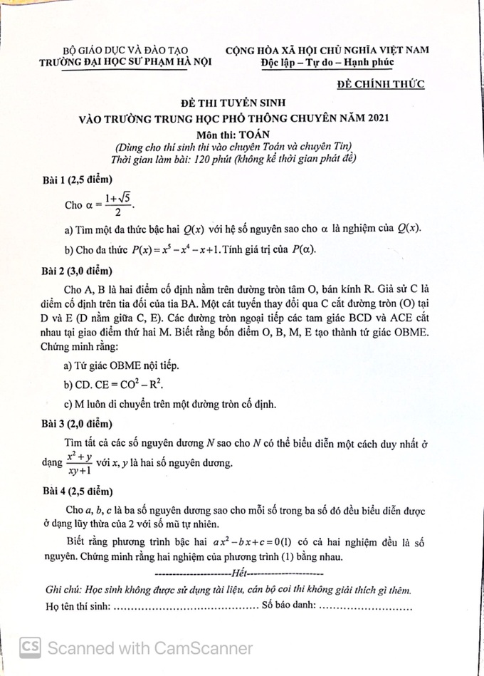 Đề thi chuyên Toán Sư phạm an toàn, đảm bảo tuyển chọn học sinh chuyên Toán - Ảnh 3.