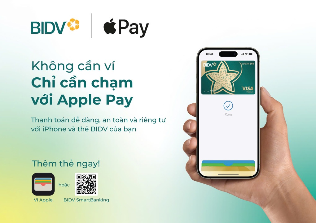 Thanh toán dễ dàng, an toàn, riêng tư với thẻ BIDV Visa và Apple Pay - 1 Thanh toán dễ dàng, an toàn, riêng tư với thẻ BIDV Visa và Apple Pay - 1