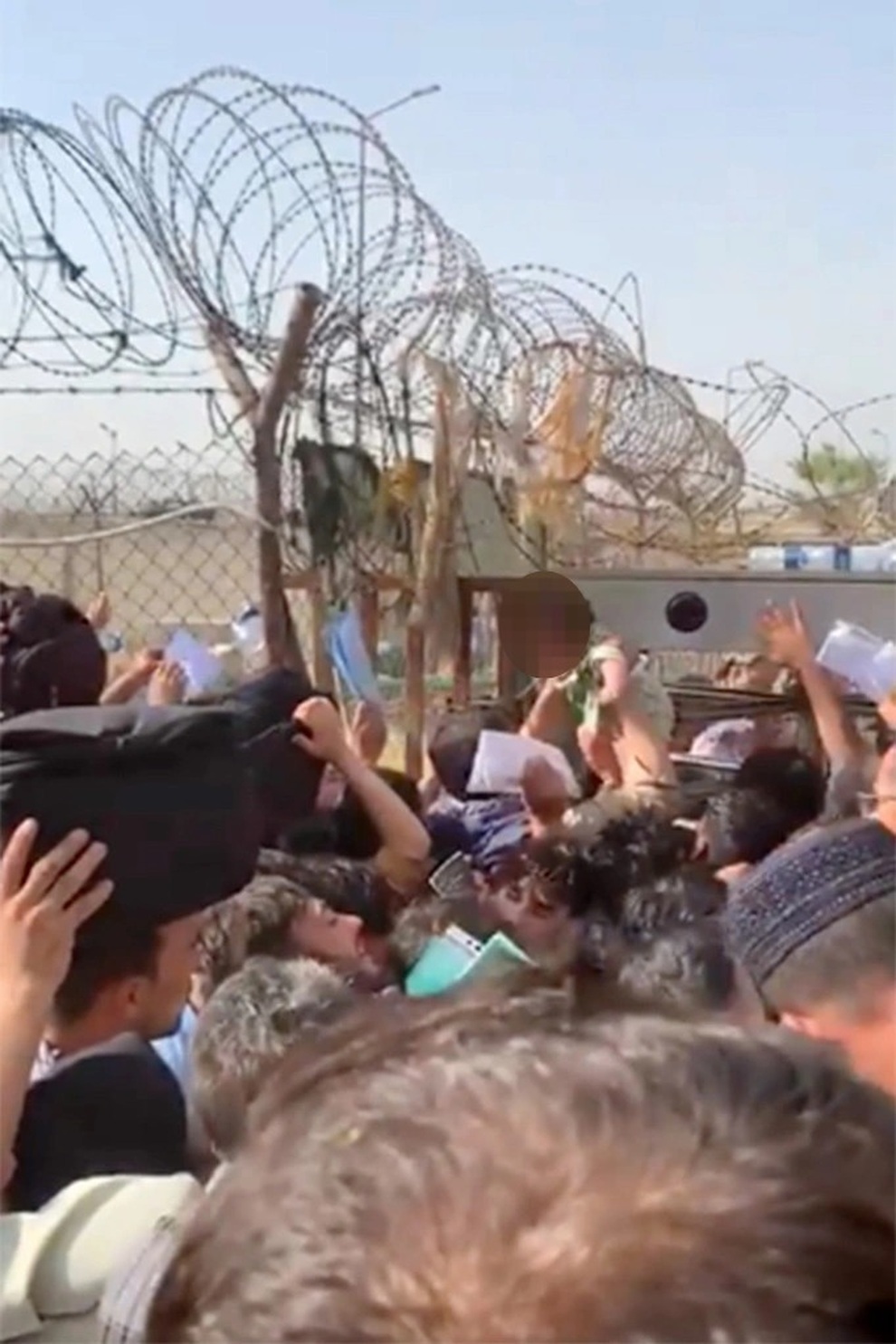 Phụ nữ Afghanistan ném con qua hàng rào sân bay Kabul, van xin trợ giúp - 1