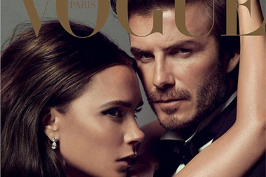 Vợ chồng Beckham tình tứ trên bìa tạp chí Vogue