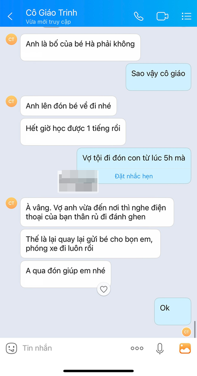 Nhờ vợ đi đón con, chồng nhận được tin nhắn lạ từ cô giáo, nội dung mới ngán ngẩm - Ảnh 1. Nhờ vợ đi đón con, chồng nhận được tin nhắn lạ từ cô giáo, nội dung mới ngán ngẩm - Ảnh 1.