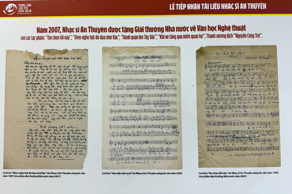 Az Archívumközpont értékes dokumentumokat kapott An Thuyen és Vo Vang zenészekről - 2 Trung tâm Lưu trữ tiếp nhận tài liệu quý của nhạc sĩ An Thuyên và Võ Vang - 2