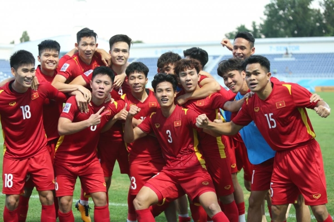 Niềm vui của U23 Việt Nam sau khi cầm hòa U23 Hàn Quốc