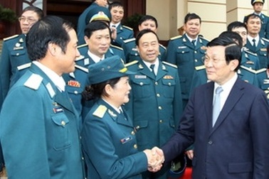 Chủ tịch nước thăm và chúc Tết Bộ Quốc phòng