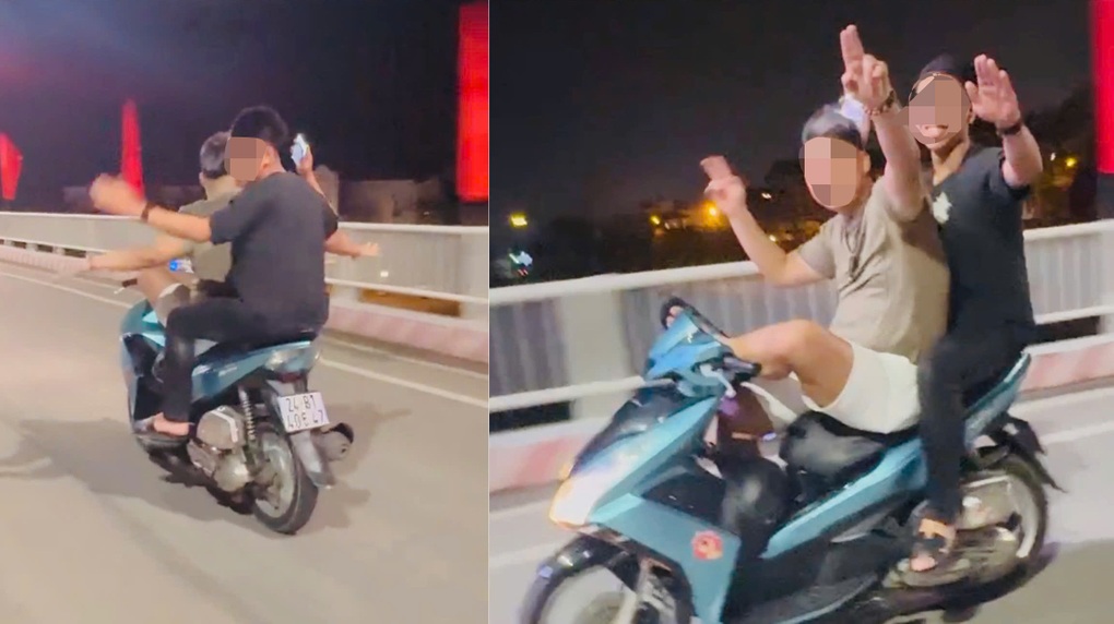 Thanh niên điều khiển xe máy bằng chân, khoe trên TikTok - 1