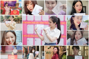 Bạn trẻ phủ kín mạng xã hội bằng hình ảnh nô nức đi bầu cử